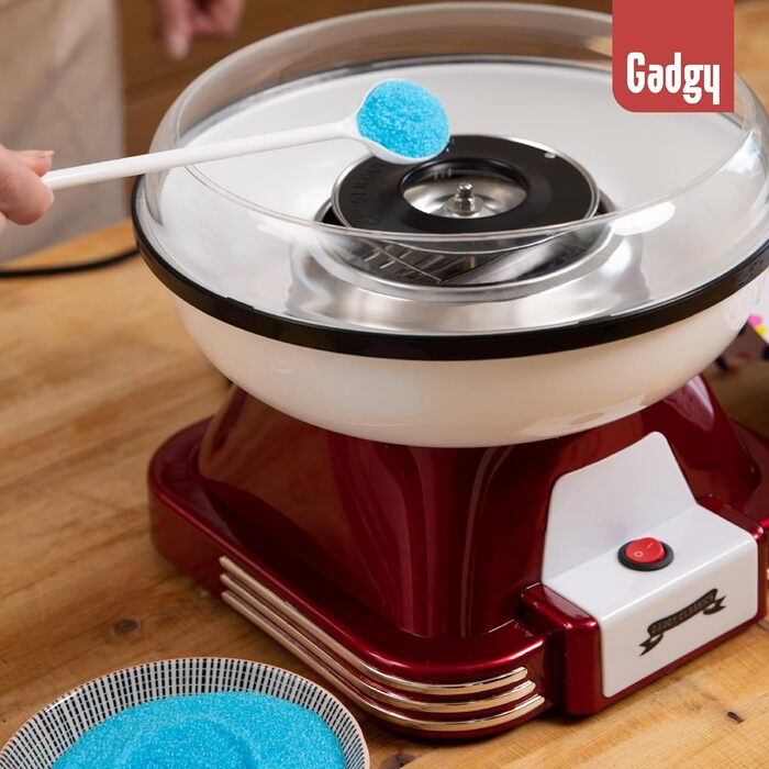 Машина для цукрової вати Gadgy для дому - Машина для цукрової вати для цукру або цукерок - Машина для цукрової вати - Цукрова вата для дитячих свят, днів народження та вечірок - (Червона)