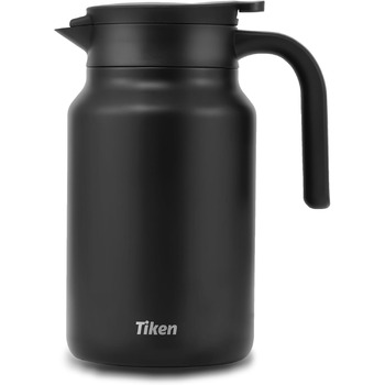 Термоглечик для кави 1,5 л з нержавіючої сталі, матовий чорний Tiken