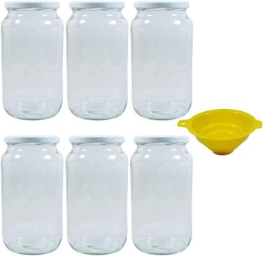 Банка 1 литр с завинчивающейся крышкой серебристая 6 шт mikken