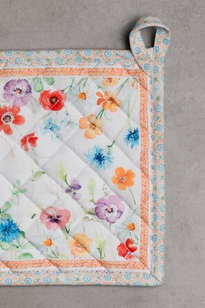 Рукавички для духовки Maison d&39 Hermine, підставки для каструль, 100 бавовна, термостійкі кухонні рукавички, рукавички для духовки (19 см x 33 см) та підставки для каструль (20 см x 20 см) для приготування їжі, Morzine - рукавички для духовки (19 x 33 с