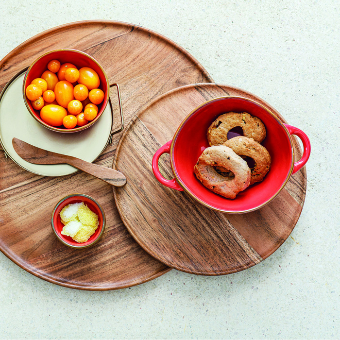 Миска для супа з ручками Rose&Tulpani Milano CONCERTO CORALLO, керамограніт, корал, 600 мл