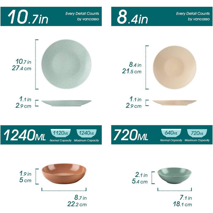 Столовий сервіз з керамограніту, ванкассо 32 предмети Карстовий комбінований сервіз з фаянсу, набір посуду у вінтажному вигляді на 4-12 осіб (Сабіна-м, посуд на 8 осіб)