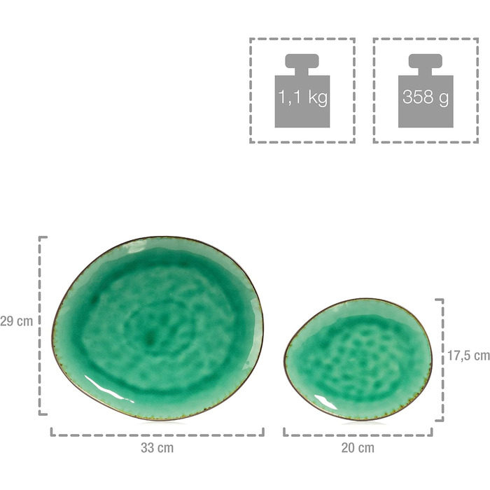 Набір посуду на 4 персони, 47 предметів, зелений Palm Beach Sänger