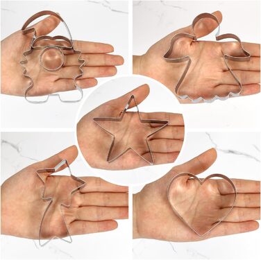 Різдвяні формочки для печива, набір формочок для печива гном Санта Клаус, формочка для печива з нержавіючої сталі у формі лося, формочка для печива з 4 головами лося, подарункові формочки для печива для випікання помадних тортів (барвиста тема A6)