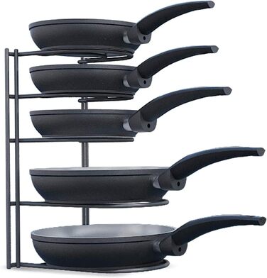 Органайзер для посуду 30 см, 5 полиць, чорний SASONCO