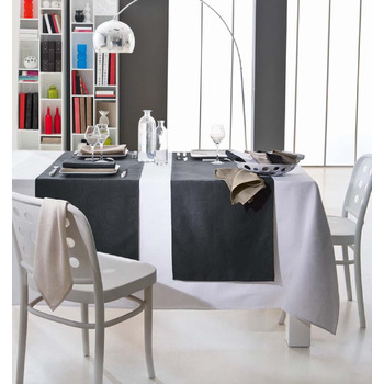 Скатертина 100% бавовна, 150 х 350 см Spirale Taupe Tradilinge