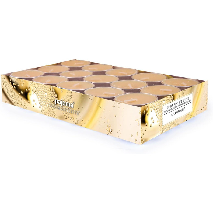 Ароматичні чайні свічки Pajoma 90, 3x30 шт. , ароматичні свічки, багато ароматів на вибір, висота 1,5 см, діаметр 3,5 см (шампанське, 30)