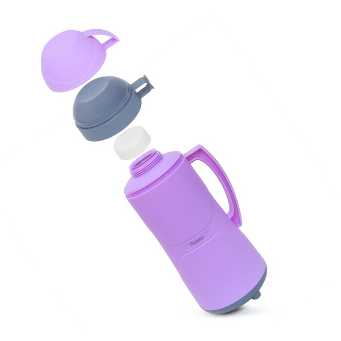 Термос Fissman 1800 мл, колір фіолетовий пластиковий корпус зі скляною колбою (19852)