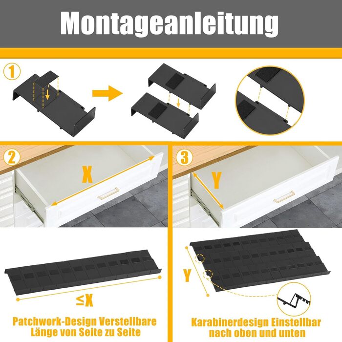 Органайзер для спецій пластиковий розсувний, 48 комірок, чорний Famhap