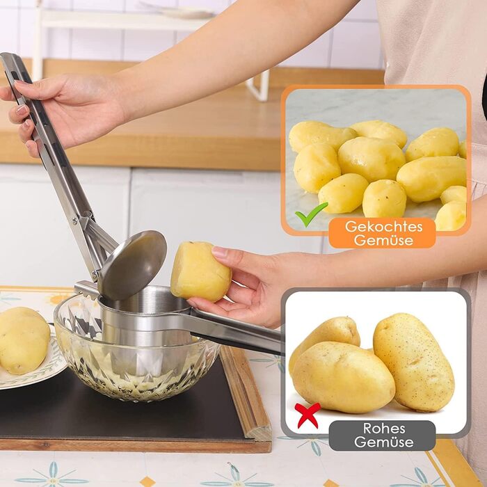 Картопляний товкачильник - Прес для шпецле - Професійний картопляний прес - Картопляний прес для картопляного пюре, фруктових соків, овочевого пюре, картопляного пюре (картопляний прес)