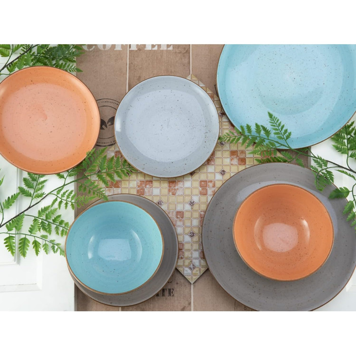 Набір посуду на 4 персони, 16 предметів, різнокольоровий Vintage Nature Creatable