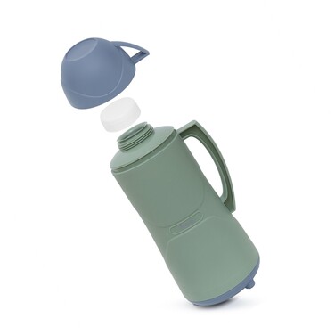 Термос Fissman 1800 мл, колір синій пластиковий корпус зі скляною колбою (19850)