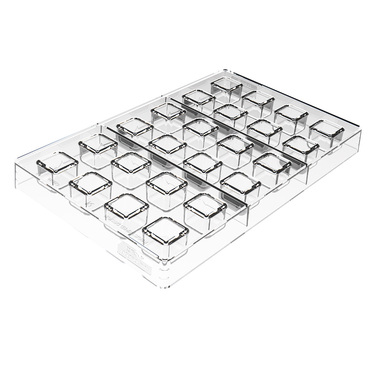 CH029 - KIT CUBO 01 Набір форм для праліне 21x21 h 20,5 мм (8,5 мл x 24), силік. форма 13x13 h14 мм