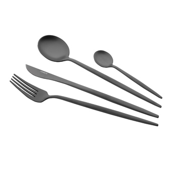 ARDESTO Набір столових приборів Black Mars Trento, 4 прибори, нержавіюча сталь, чорний