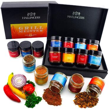 Подарунковий набір спецій ручної роботи, 12 спецій з усього світу (набір) - Літній подарунок та ідеальний подарунок для барбекю День народження, вітання, новосілля, річниця, дружба, Gen Selection, 12 спецій (73651) (Grillmeister, 8 спецій (72302))