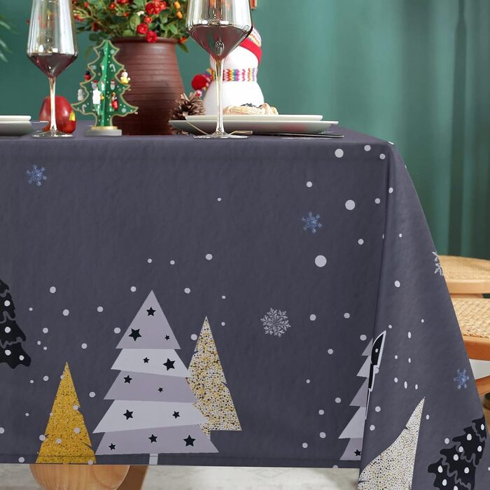 Різдвяна скатертина, темно-сіра 240 x 140 см прямокутна Yrendenge