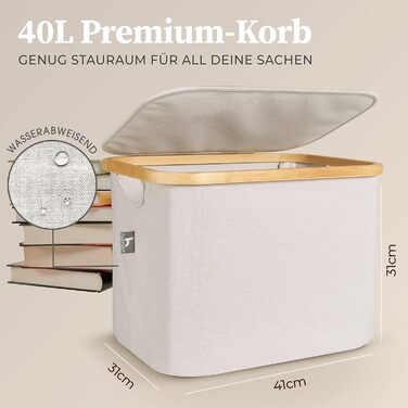 Кошики для зберігання, сумісні з IKEA KALLAX Shelf - Кошик для зберігання деревини Small Anthracite - Коробка для зберігання Полиця Кошик для зберігання - Паперовий ящик Кошик з фетру Складний кошик для білизни (40 л з кришкою, бежевий/сірий)