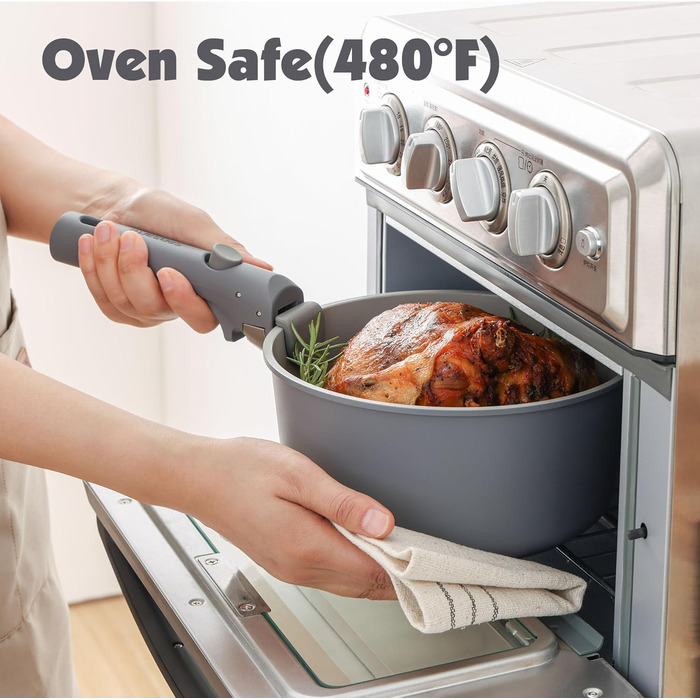 Набір кухонного посуду, 17 предметів, сірий Sensarte