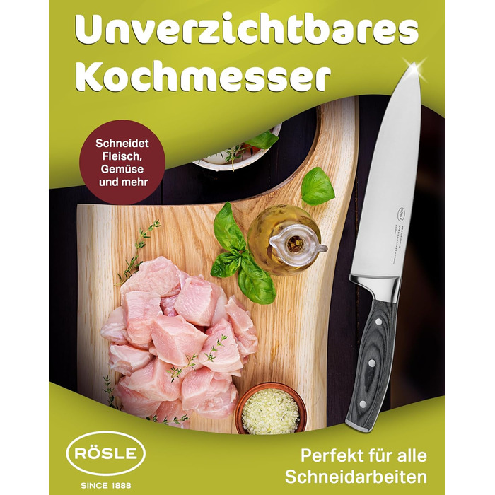 Нож поварской 20 см Wolfgrey Rosle