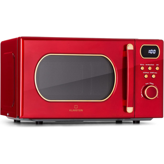 Мікрохвильова піч з грилем 3-в-1, 800 Вт, червоний Julieta Klarstein