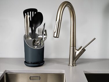 Органайзер для столових приборів зі зливом сірий Dock Joseph Joseph