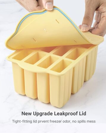 Силіконові форми для морозива, MEETRUE 12 форм для морозива. Силіконові форми для морозива. Багаторазові форми для морозива. Легкорозбірні форми для приготування морозива без бісфенолу А для дітей і дорослих. Форми для морозива.