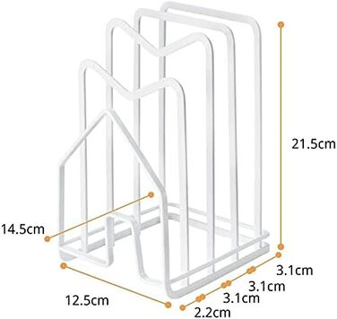 Тримач кришки для каструлі для кухонної стільниці, 12,5 x 14,5 x 21,5 см, (білий) LINFIDITE