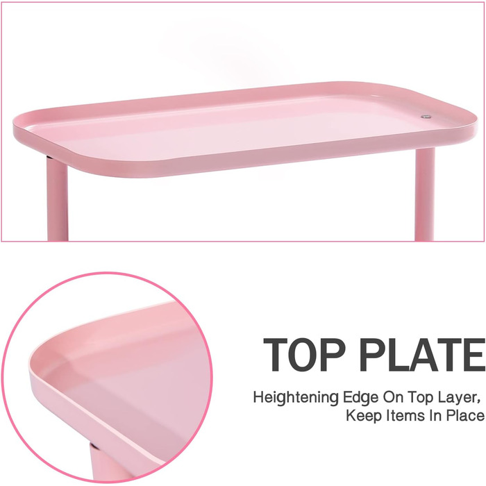 Стойка для специй APEXCHASER, 3-уровневый вращающийся держатель для специй, вращающийся на 360 хранилище для специй, металлический кухонный органайзер для бутылки для специй, банки для специй 35 * 19 * 37,5 см (низкий, розовый)