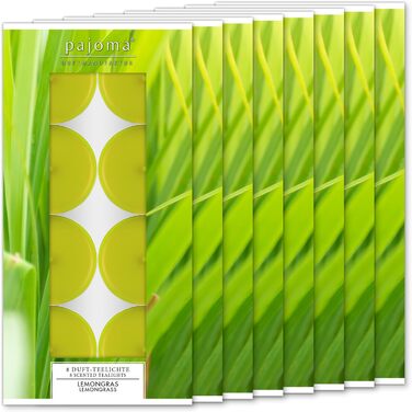 Ароматичних чайних свічок 3x30 шт. ароматичні свічки багато ароматів на вибір висота 1,5 см, Ø 3,5 см (лемонграс, упаковка 8 x 8), 90