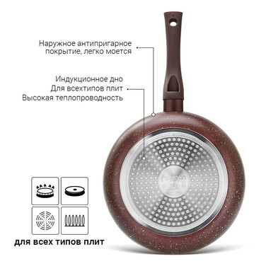 Сковорода глубокая для жарки Fissman MOSSES STONE 24x5 см (14941)