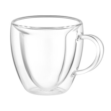 ARDESTO Набор чашек с ручками и двойными стенками, 330мл, 2шт, боросиликатное стекло, прозрачное
