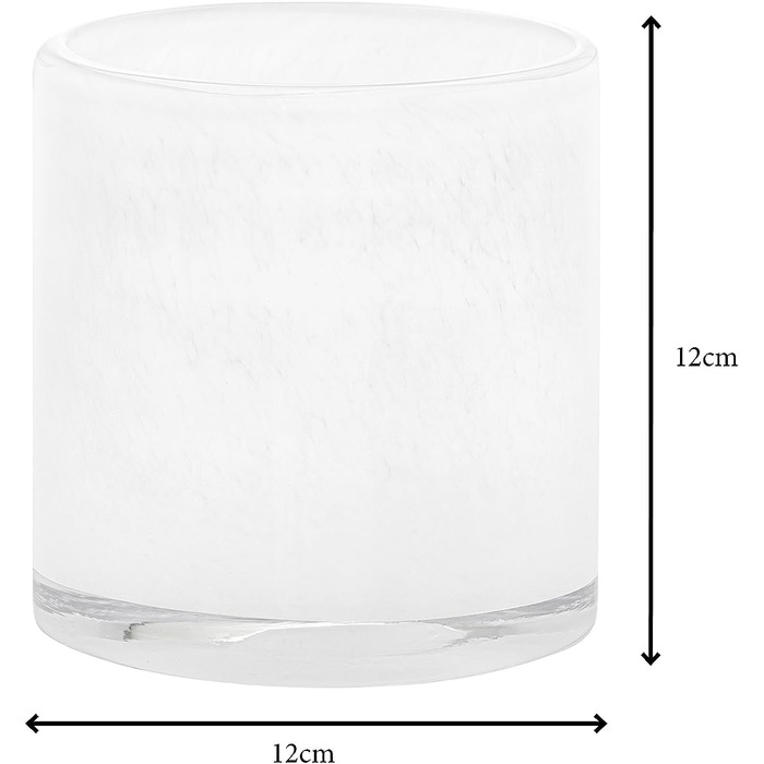 Свічник скляний, розмір M, 12 x 12 см білий SAGA Blomus