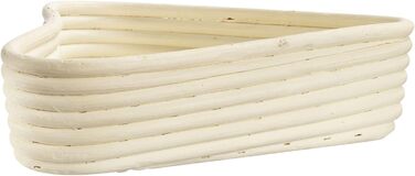 Кошик для вистоювання Westmark, для тіста для хліба 1500-2000 г, овальний, довжина приблизно 40 см, ротангова тростина, світло-бежева, 32022270 (набір з 2 шт. - декор, форма серця)