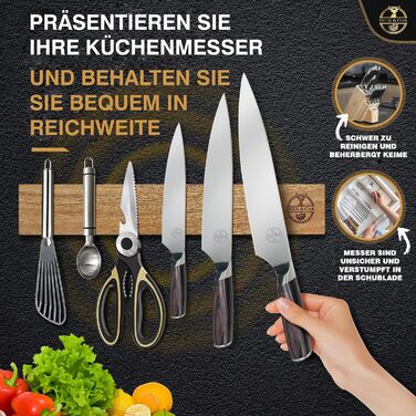 Магнітний тримач для ножів 40 см Deer & Oak