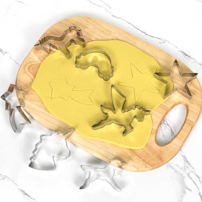 Різдвяні формочки для печива, набір формочок для печива гном Санта Клаус, формочка для печива з нержавіючої сталі у формі лося, формочка для печива з 4 головами лося, подарункові формочки для печива для випікання помадних тортів (барвиста тема A2)