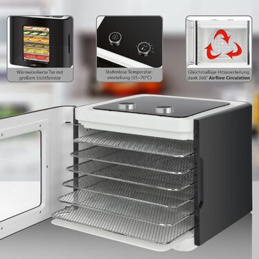 Дегідратор на 6 полиць, 450 Вт, чорний Clatronic