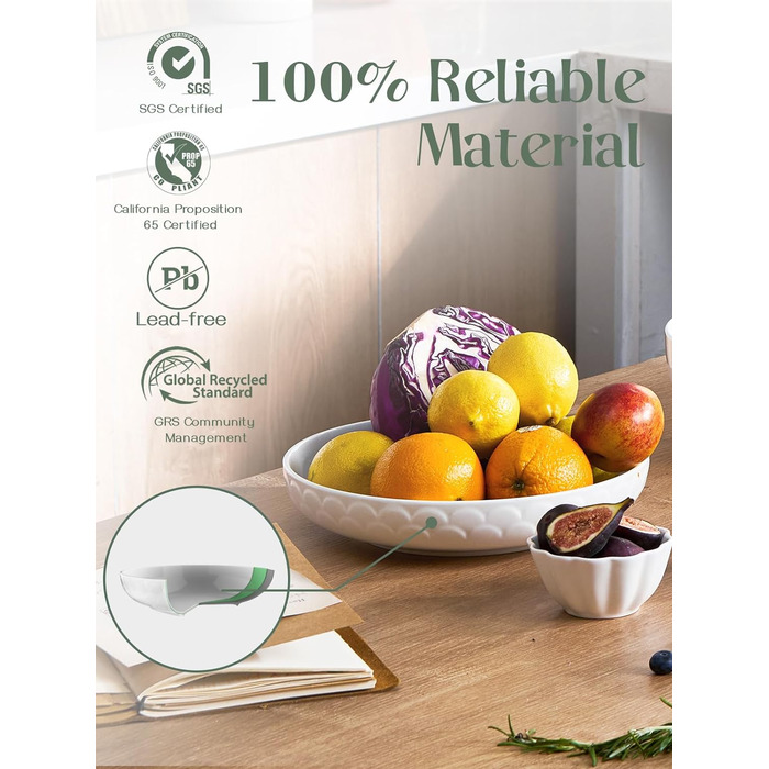 Набір з 3 мисок для пасти 1,6 л, білий Dowan