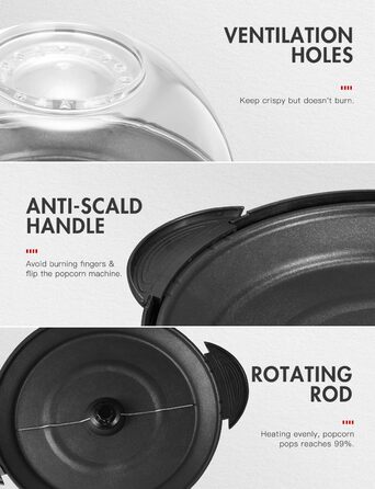 Машина для попкорна 5 л, 800 Вт черный Yabano