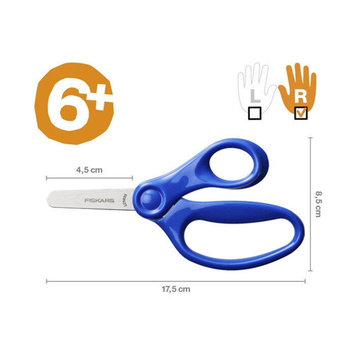 Ножиці дитячі Fiskars 13 см, сині (1064069)