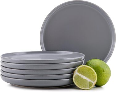 Консімо. Набір посуду Combi 6 персон Набір тарілок VICTO Modern 24 предмети Столовий сервіз - Сервіз та набори посуду - Комбінований сервіз 6 осіб - Сервіз для сім'ї - Посуд Столовий посуд (18 предметів (тарілка з макаронами), сірий)