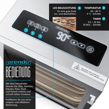 Дегідратор на 8 полиць, 500 Вт Arendo