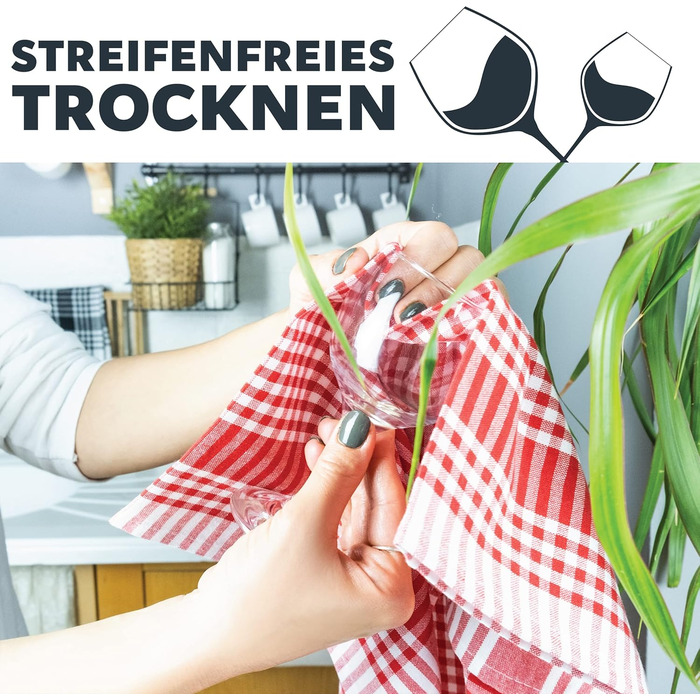 Набір із 10 кухонних рушників 45x65 см, червоні LAYNENBURG