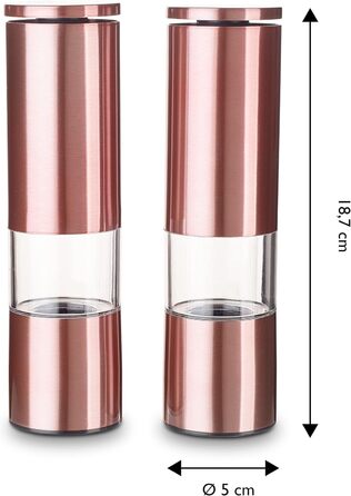 Набір млинків для спецій Echtwerk з 2 предметів, млинок для солі та перцю з високоякісної нержавіючої сталі з керамічним млином з ABS-пластику, ручний, для перцю, солі та чилі, (мідне виконання)