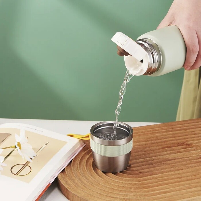 Термос Fissman 600 мл колір оранжевий нержавіюча сталь (9876)