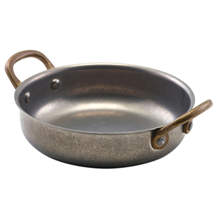 Сковорода для подачи 13.5*3.75 см, 460 мл, круглая, металлическая, Vintage Steel, GenWare