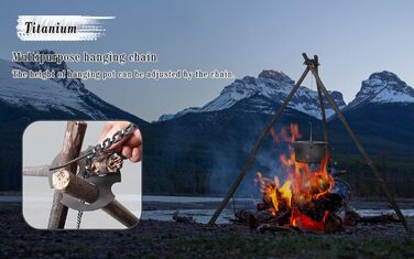 Кемпінгова титанова регульована вішалка для горщиків Ti9012O iBasingo