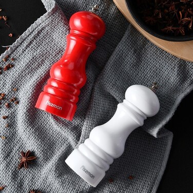 Мельница Fissman для соли и перца 17x6см, КРАСНЫЙ пластик, с керамическим механизмом (8214)