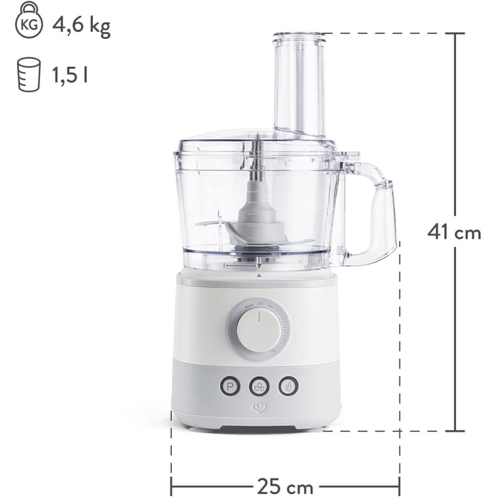 Кухонный комбайн 1000 Вт, 1,5 л, вкл. 4 режущих диска Springlane Kitchen