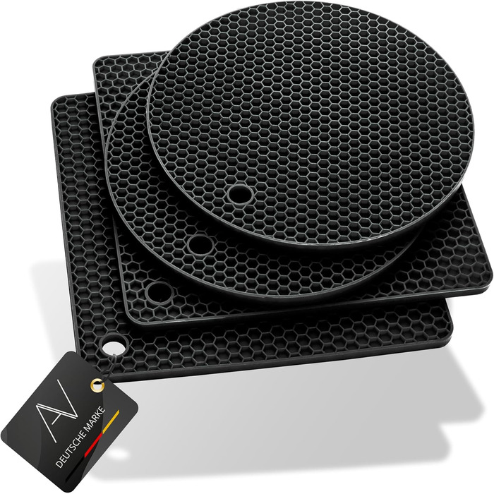 Силіконові підставки під гаряче 4 шт чорні AVANA