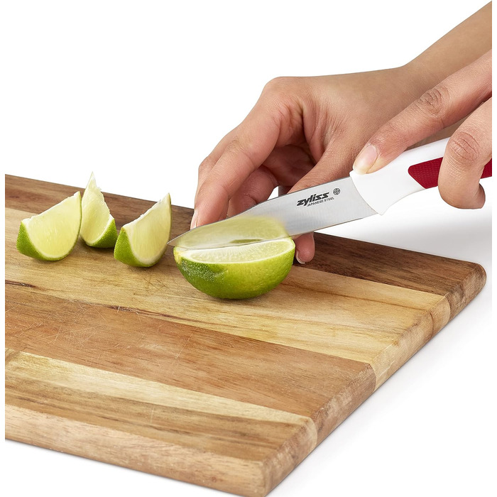 Набор ножей Zyliss E920249 Comfort 3 шт. с разделочными досками, японская нержавеющая сталь, многоцветный, нож для овощей, нож для овощей с зазубренным краем, нож для овощей, разделочные доски, можно мыть в посудомоечной машине